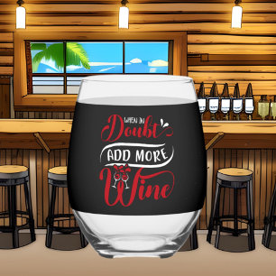 Funny wine lovers word art stemless wine glass