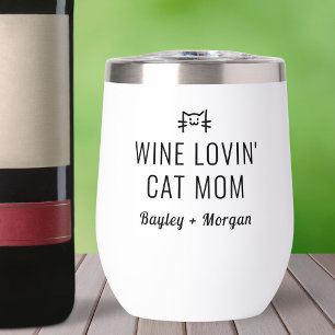 Funny Wine Loving Cat Dad Personalised Names