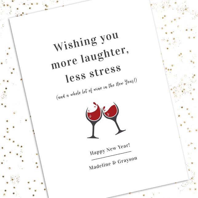 Funny Wine New Years Holiday Card (Creator Uploaded)