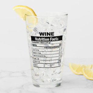 Funny Wine Nutrition Facts Glass