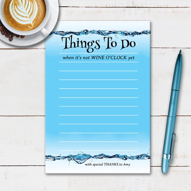 Funny Wine O'Clock Water Post-it Notes (Creator Uploaded)