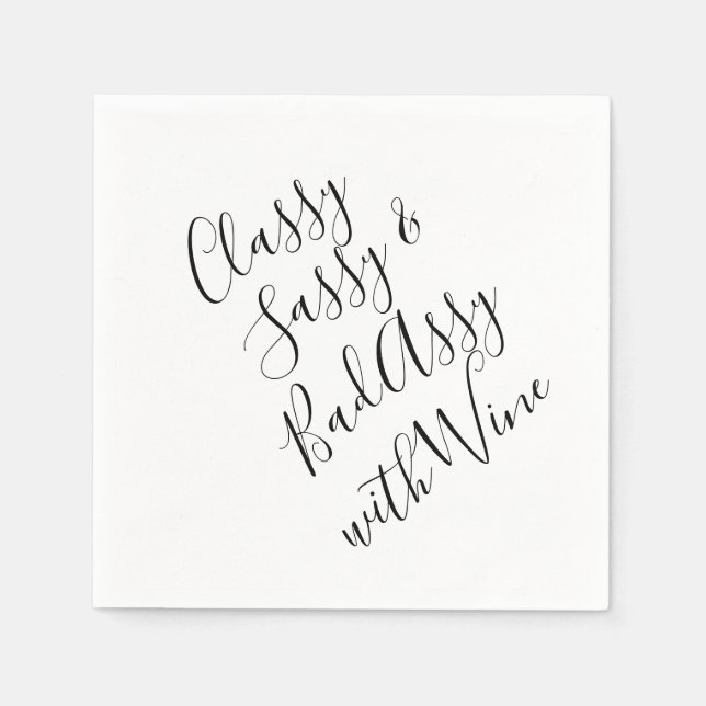 Funny Wine Party Napkins (Front)