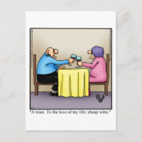 Funny Wine Postcard "Spectickles"