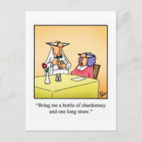 Funny Wine Postcard "Spectickles"