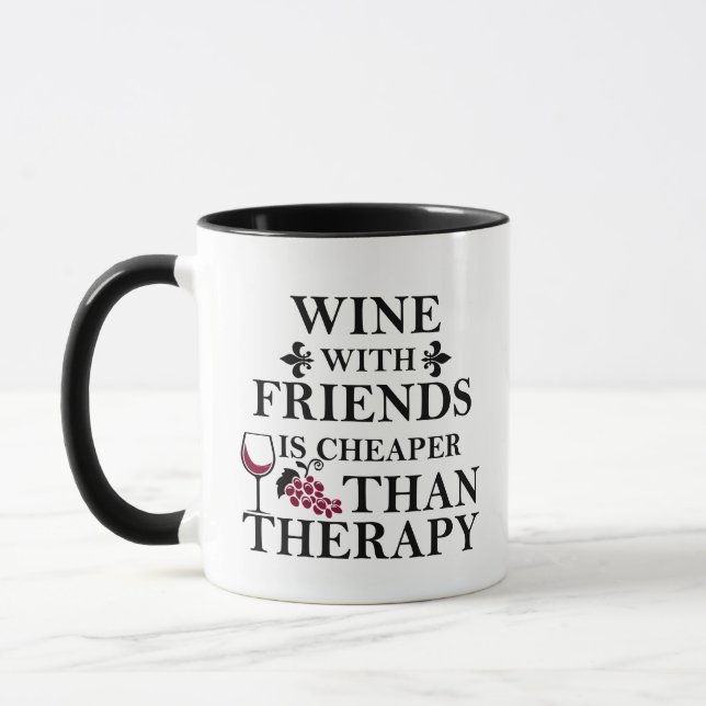 funny wine quote for friends students mug (Left)