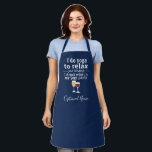 Funny Wine Quote I drink wine in yoga pants Adult Apron<br><div class="desc">A little drinking humour that you can pass on to your wine loving girlfriends. Make them laugh with this humourous gag gift or white elephant. I do yoga to relax - just kidding - I drink wine in my yoga pants.</div>