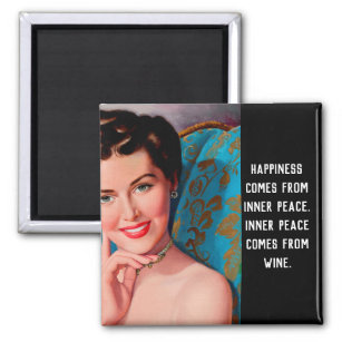 Funny Wine Quote Retro Homemaker Magnet