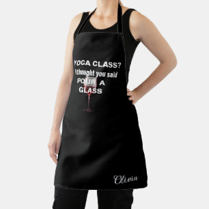 Funny Wine Quote, Wine Lovers Personalised Black Apron