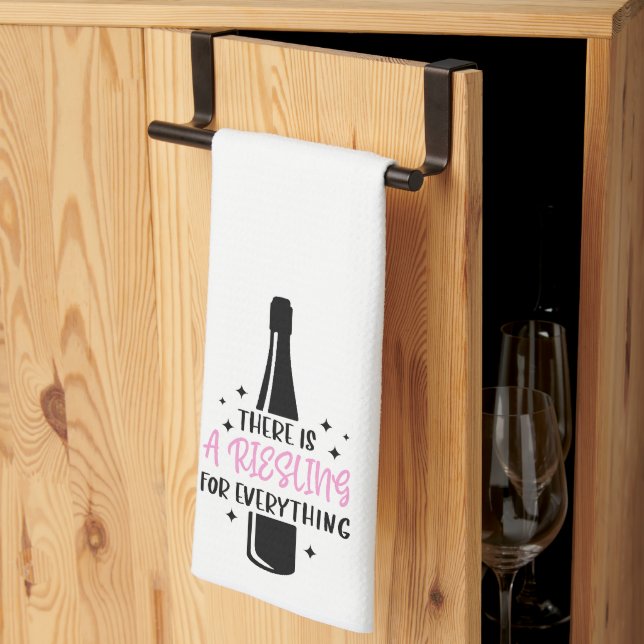Funny Wine Riesling For Everything Tea Towel (Thirds Fold)