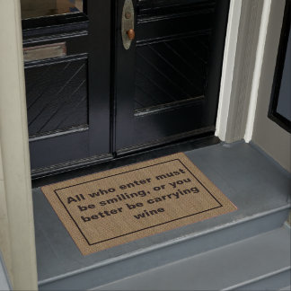 Funny Wine Saying Door Mat