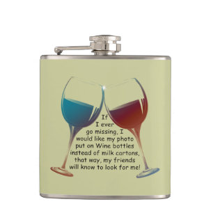 Funny Wine Saying Flask