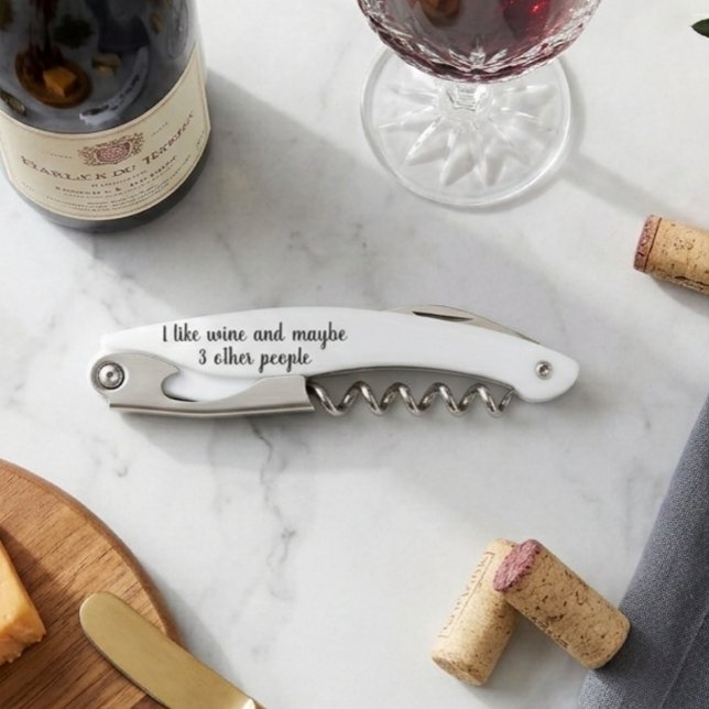 Funny Wine Saying I Like Wine Gift Corkscrew (Creator Uploaded)