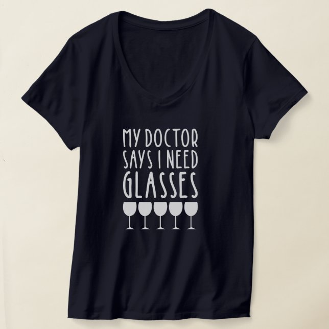 Funny Wine Saying with Editable Back T-Shirt (Laydown)