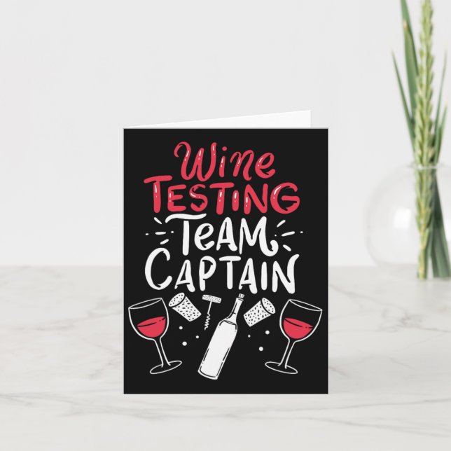 Funny Wine Tasting Team Shirts  Card (Front)