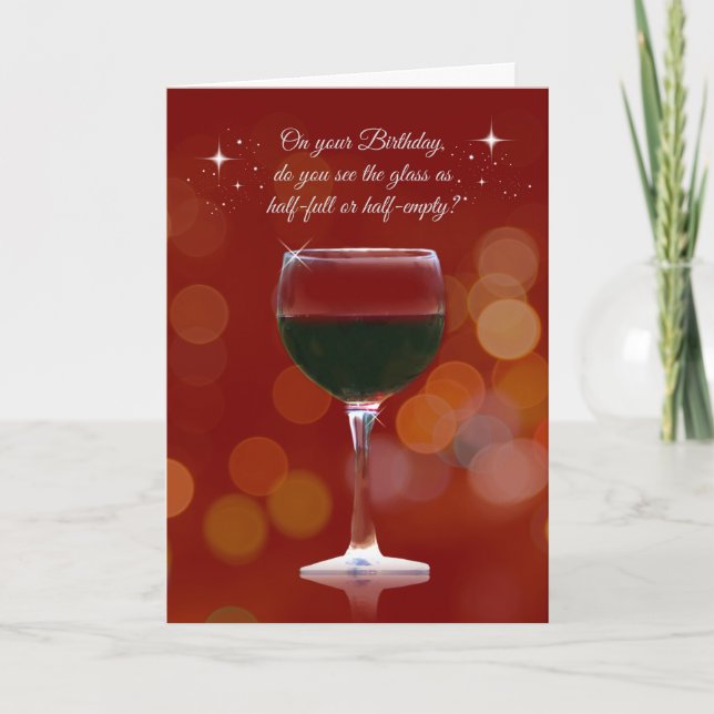 Funny Wine Themed Birthday Card (Front)