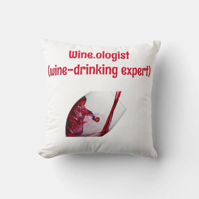 Funny Wine-Themed  Cushion (Front)