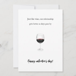 Funny wine valentine romantic couple back photo holiday card