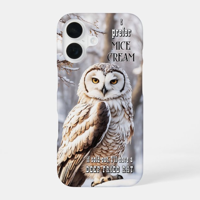 Funny Winter Owl Bird iPhone 16 Case (Back)