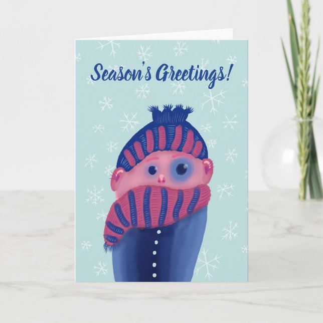 Funny winter Seasons Greetings Holiday Card (Front)