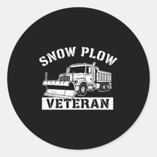 Funny Winter Service Snow Plow Veteran Retired Col Classic Round Sticker