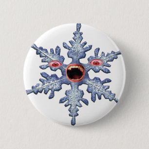 Funny Winter Snowflake Zombie 6 Cm Round Badge