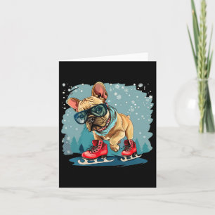 Funny Winter Sport For Dogs And Ice Skating Lovers Card