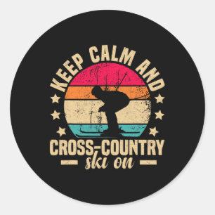 Funny Winter Sport Snow Cross-country Skiing Appea Classic Round Sticker