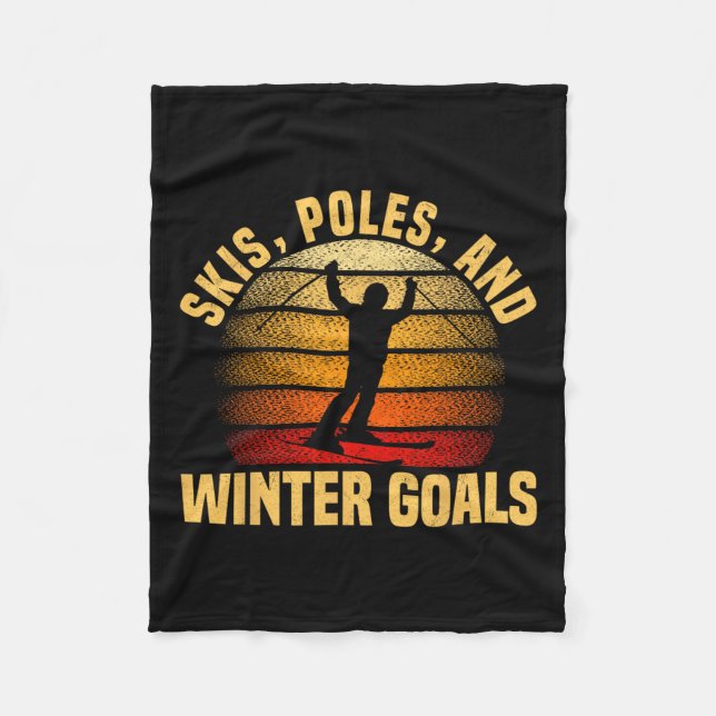 Funny Winter Sport Snow Skiing Appearel For Men 3  Fleece Blanket (Front)