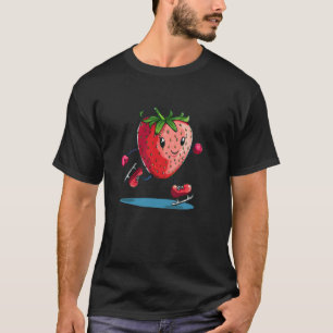 Funny Winter Sport Strawberry in Ice skating Shoes T-Shirt