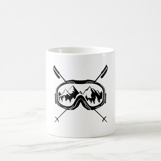 Funny Winter Sports Snowboarding goggles ski trip Coffee Mug (Center)