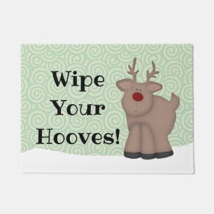 Funny Wipe Your Hooves Reindeer Doormat