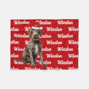 Funny Wirehair Pointer Dog Name Pattern Christmas Fleece Blanket