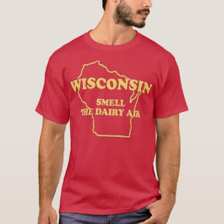 Funny Wisconsin Smell The Dairy Air Vintage Wiscon T-Shirt