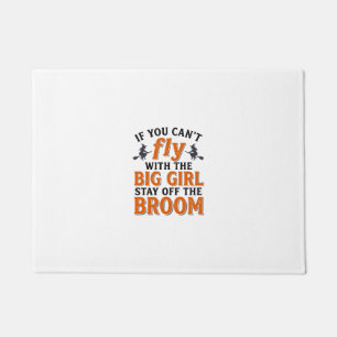 Funny Witch Broom Big Girl Halloween Shirt Design_ Doormat