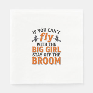 Funny Witch Broom Big Girl Halloween Shirt Design_ Napkin