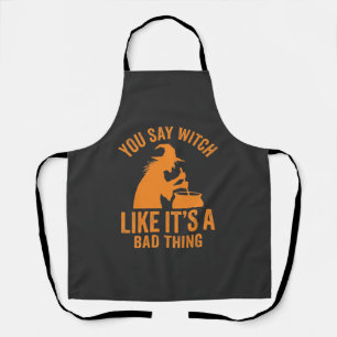 Funny Witch Cauldron Halloween Apron
