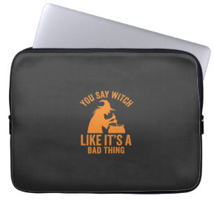 Funny Witch Cauldron Halloween Laptop Sleeve