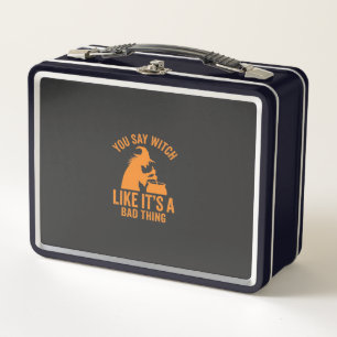 Funny Witch Cauldron Halloween Metal Lunch Box