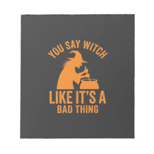 Funny Witch Cauldron Halloween Notepad