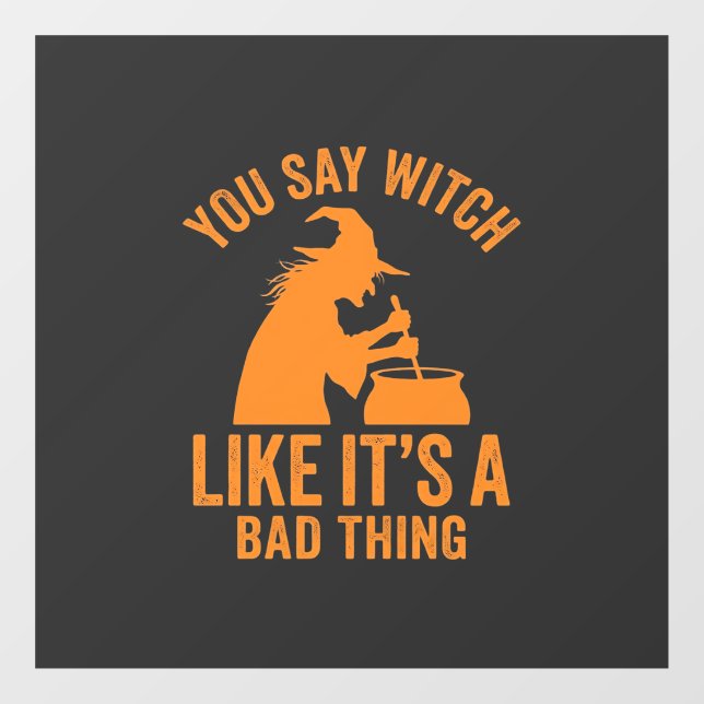 Funny Witch Cauldron Halloween Window Cling (Sheet)