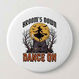 Funny Witch Dancer Vintage Halloween Engraving Shi 10 Cm Round Badge