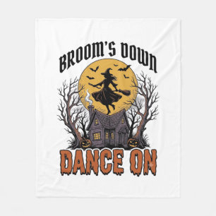 Funny Witch Dancer Vintage Halloween Engraving Shi Fleece Blanket