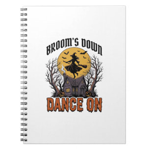 Funny Witch Dancer Vintage Halloween Engraving Shi Notebook