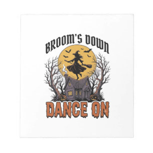 Funny Witch Dancer Vintage Halloween Engraving Shi Notepad
