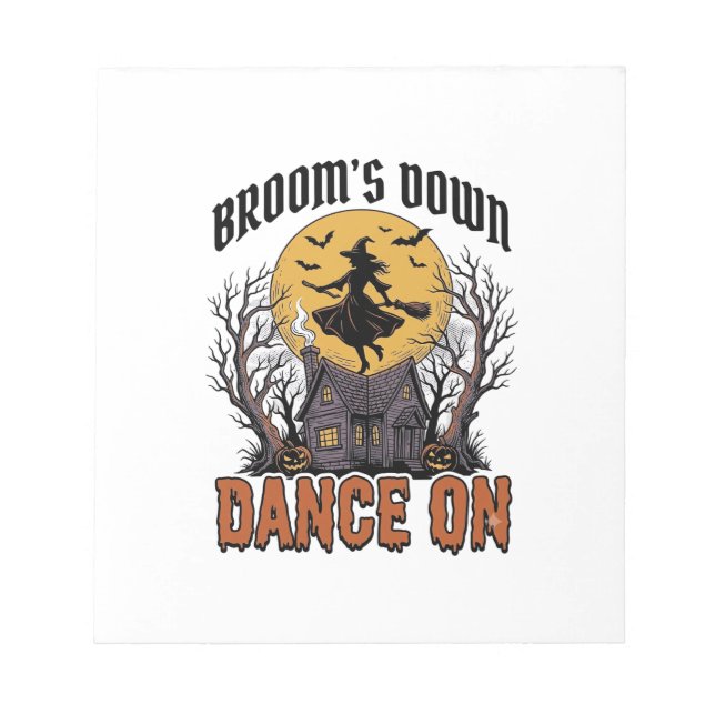 Funny Witch Dancer Vintage Halloween Engraving Shi Notepad (Front)