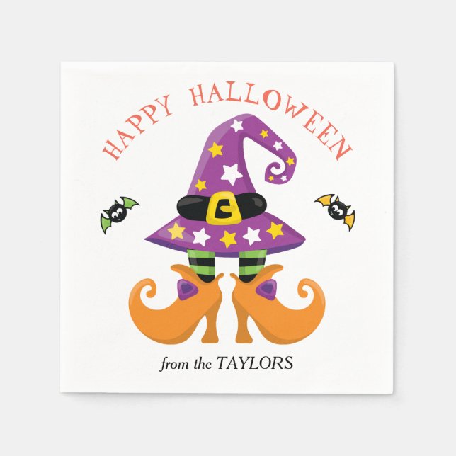 Funny Witch Feet Halloween Napkin (Front)