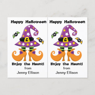 Funny Witch Feet School Party Halloween Card