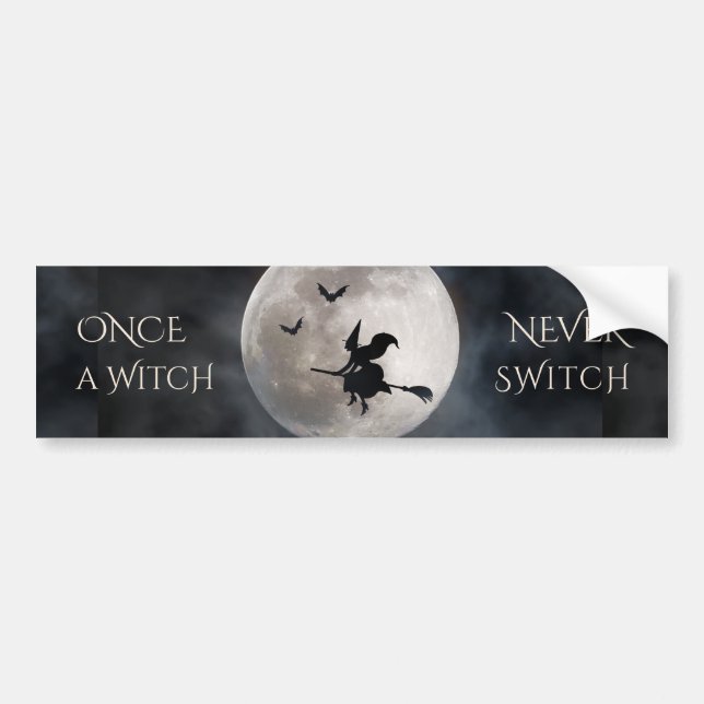 Funny Witch Halloween Bumper Sticker (Front)