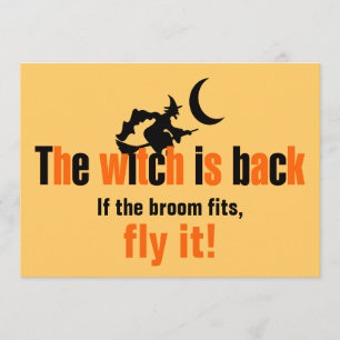 Funny Witch   Halloween Costume Party Personalised Invitation