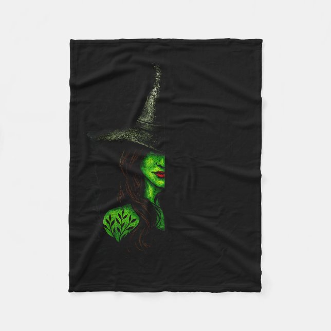 Funny Witch Halloween Don't Make Me Get My Flying  Fleece Blanket (Front)